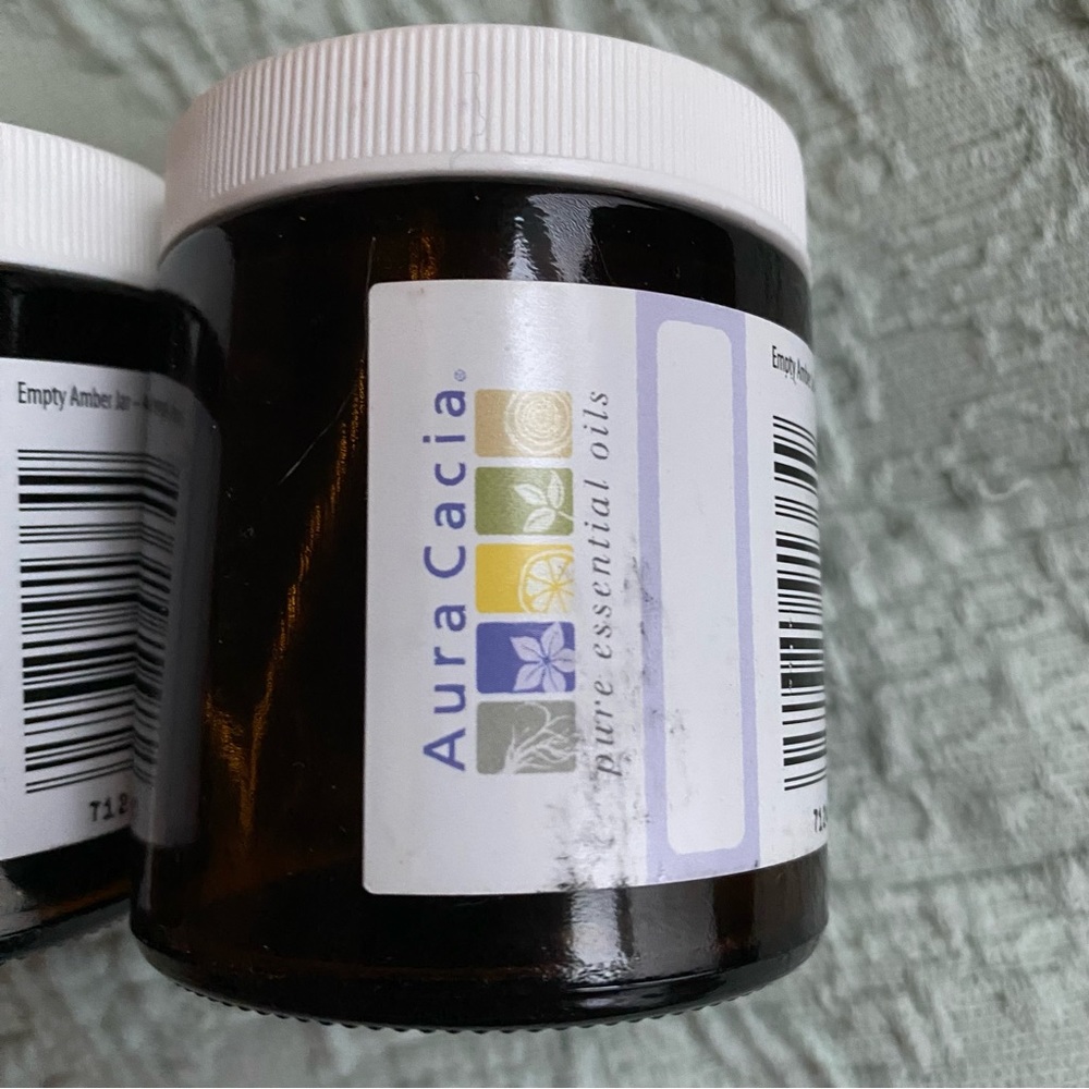 Aura Cacia Empty Amber Glass Jars 4 oz Set of Three - Picture 4 of 5